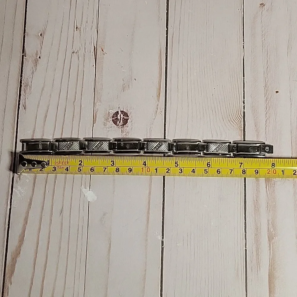 Men's Slant Row Link Bracelet in Stainless Steel Halo G